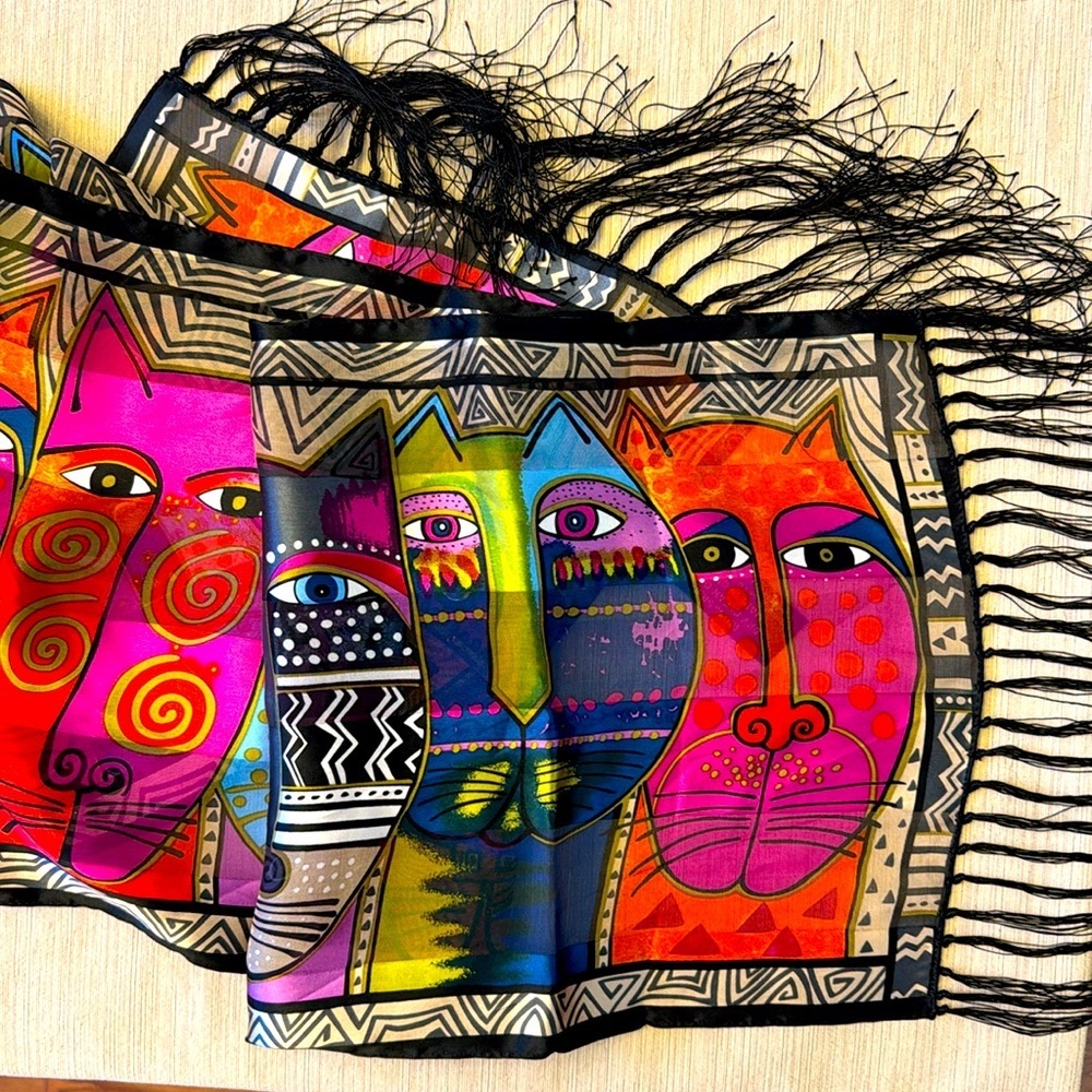 Laurel Burch 100% silk scarf. Never worn.